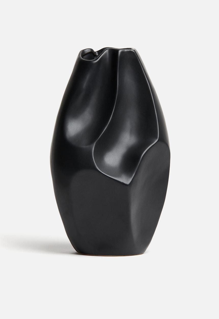 H&M - Tall stoneware vase - black