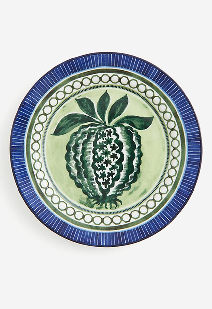 H&M - Porcelain mid plate - dark blue green