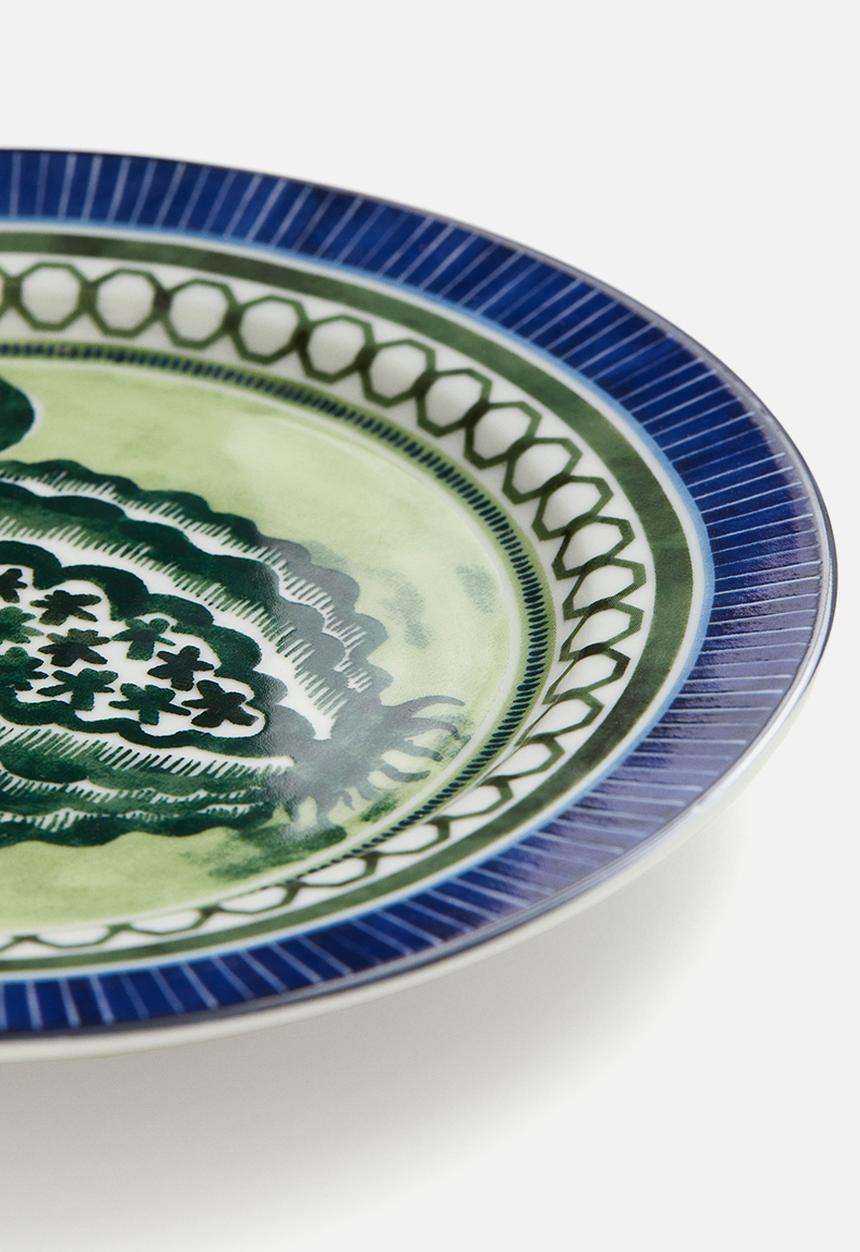 H&M - Porcelain mid plate - dark blue green