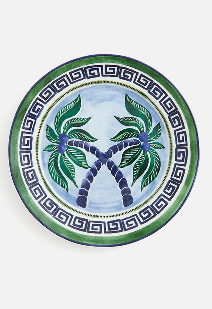 H&M - Porcelain mid plate - dark blue green