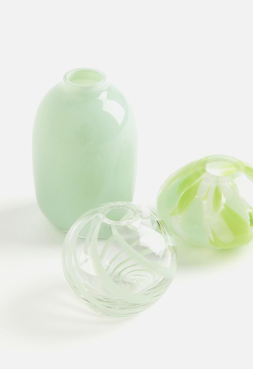 H&M - 3-Pack glass mini vases - light green