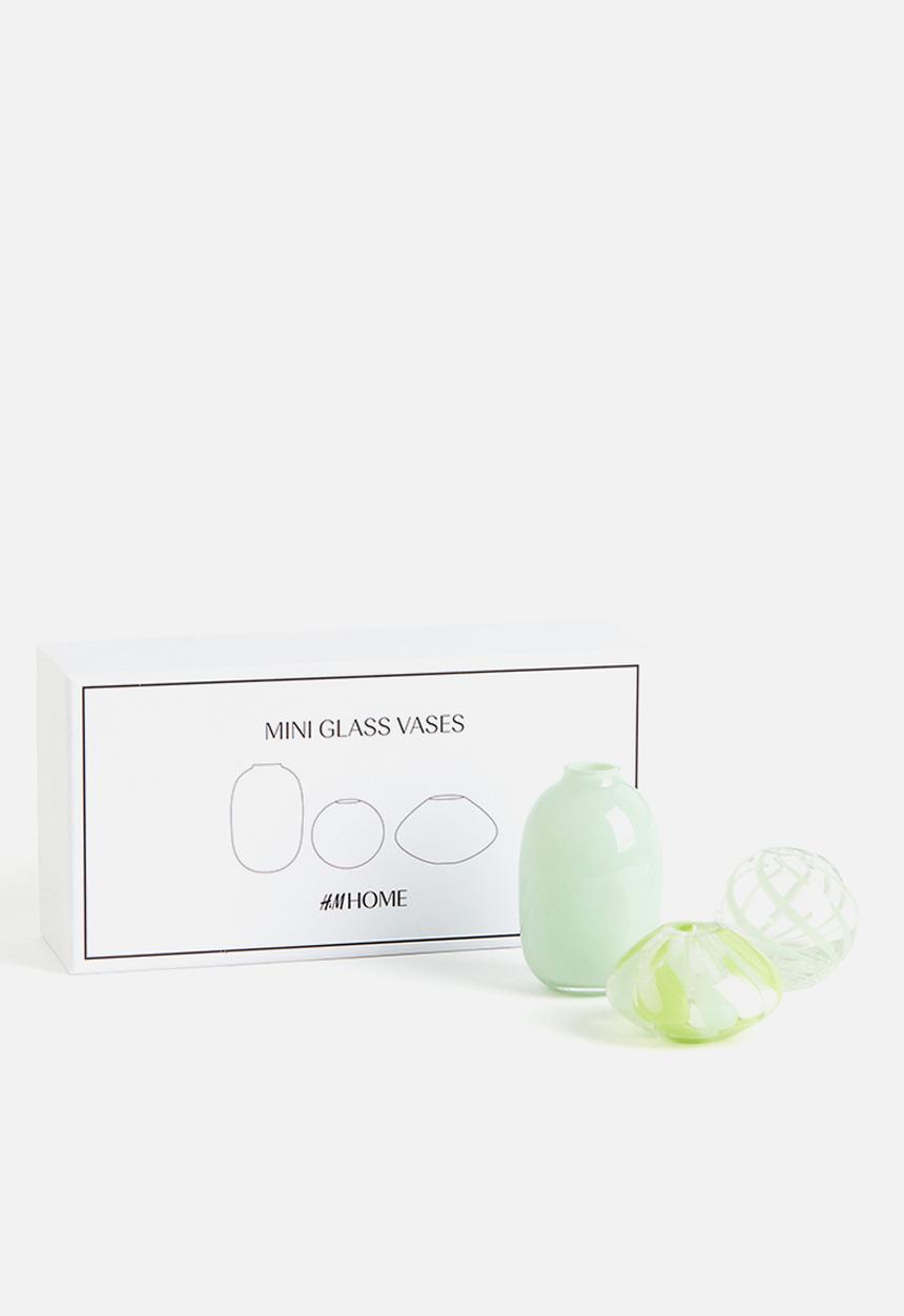 H&M - 3-Pack glass mini vases - light green