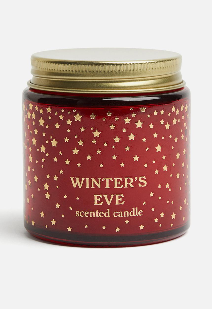 H&M - Small scented candle in glass holder - dark red