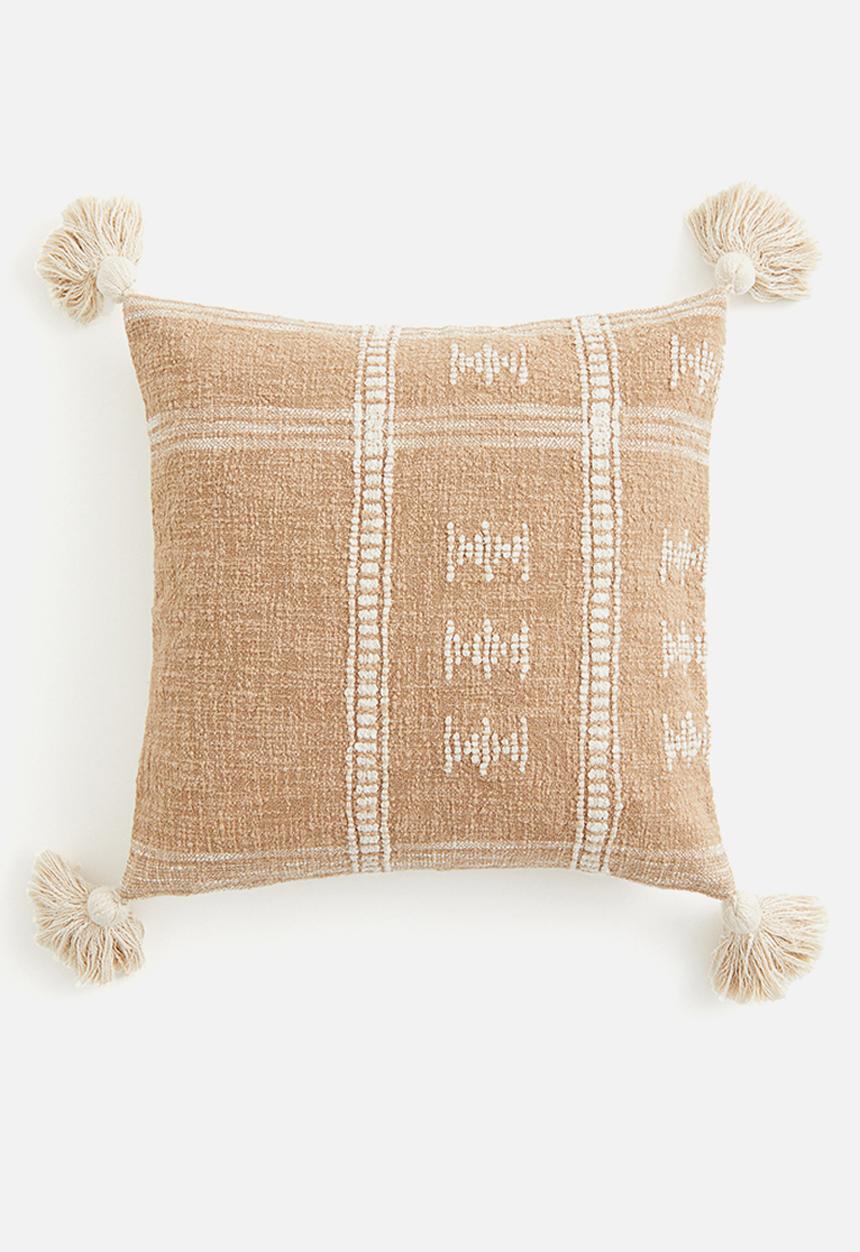 H&M - Tasselled cushion cover - beige