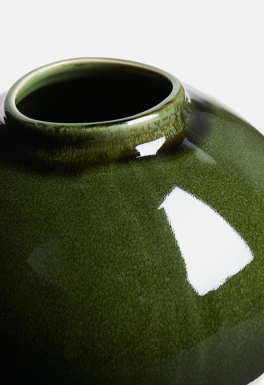 H&M - Irregular stoneware vase - dark green