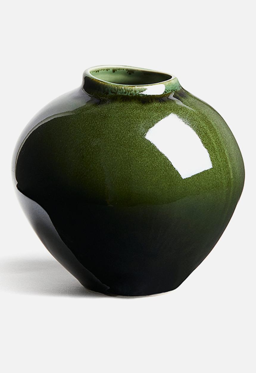H&M - Irregular stoneware vase - dark green