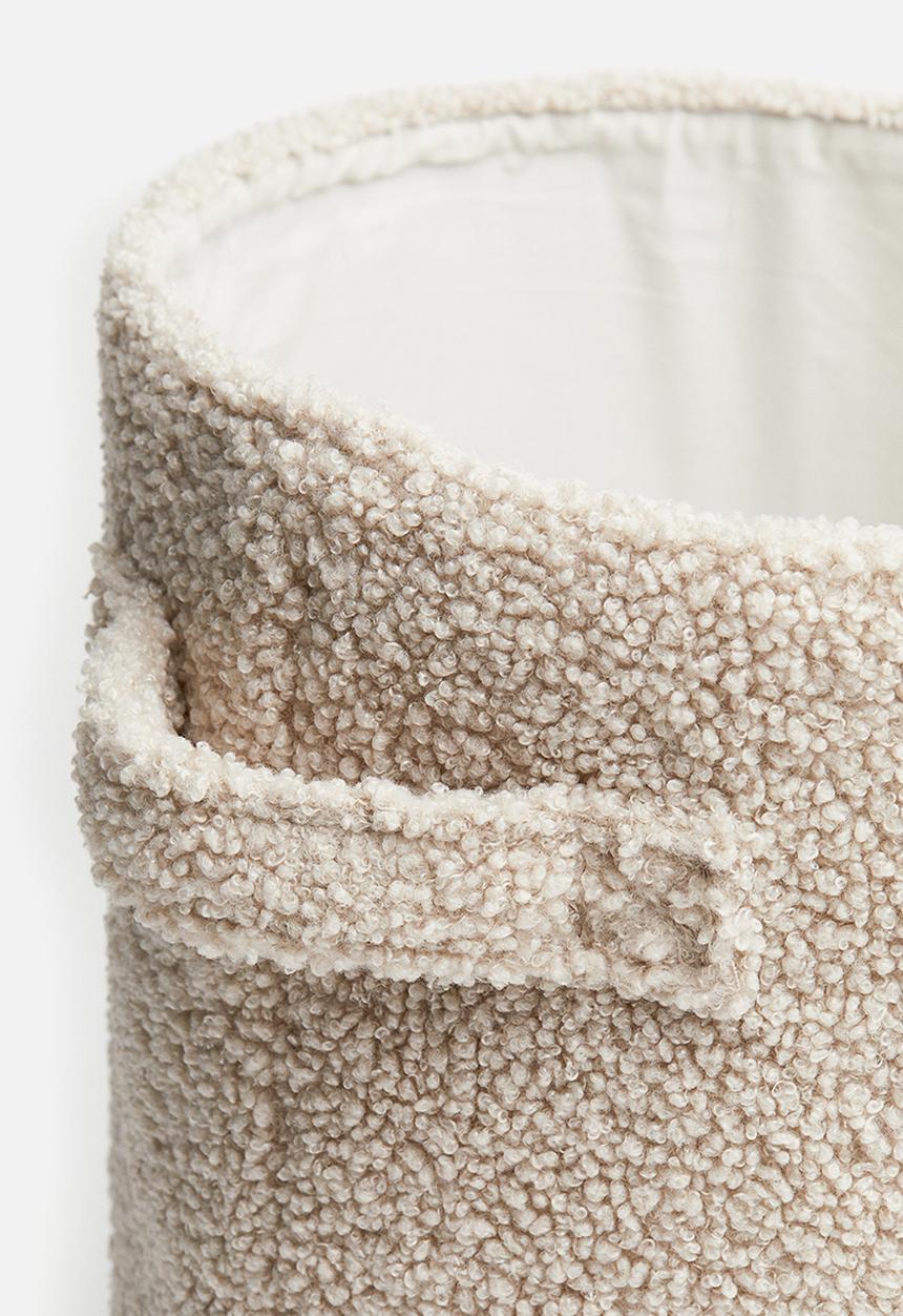 H&M - Teddy storage basket - light beige animal face 