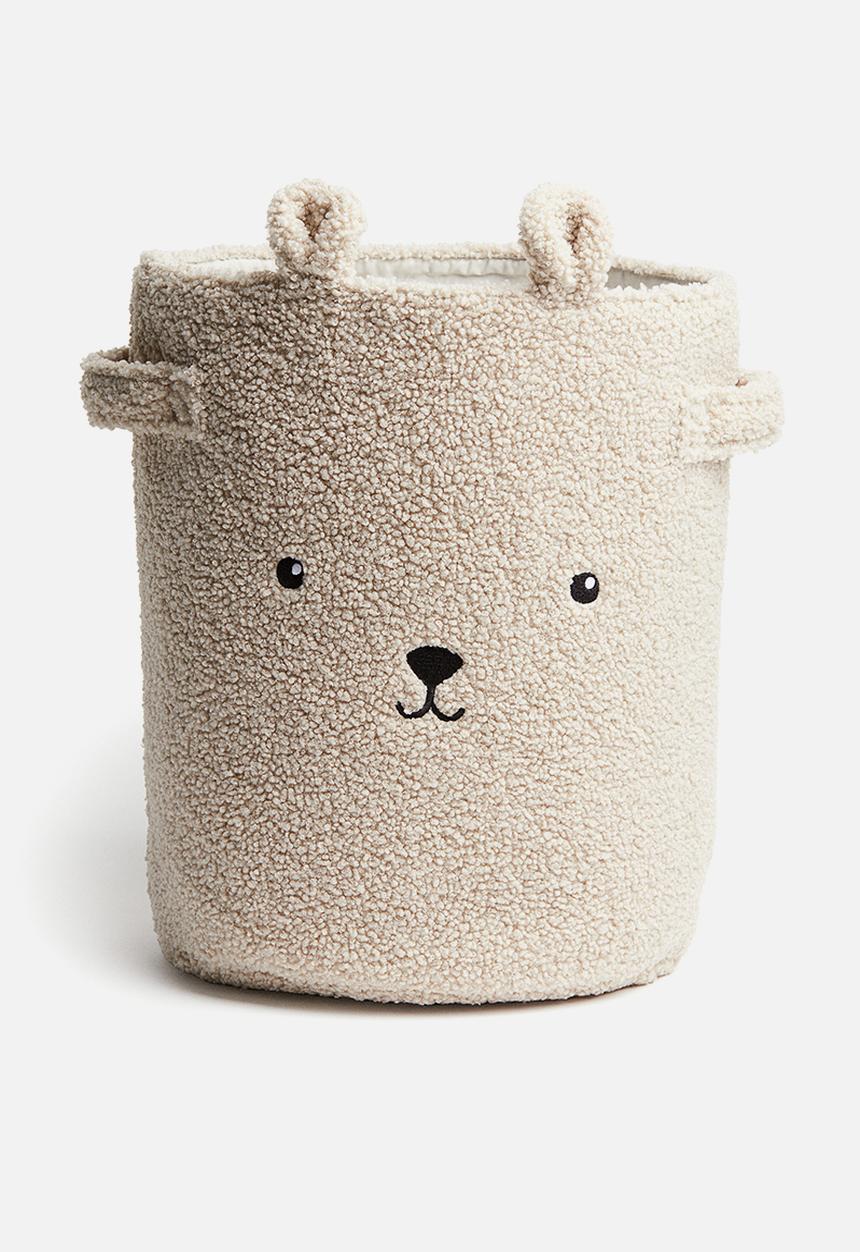 H&M - Teddy storage basket - light beige animal face 