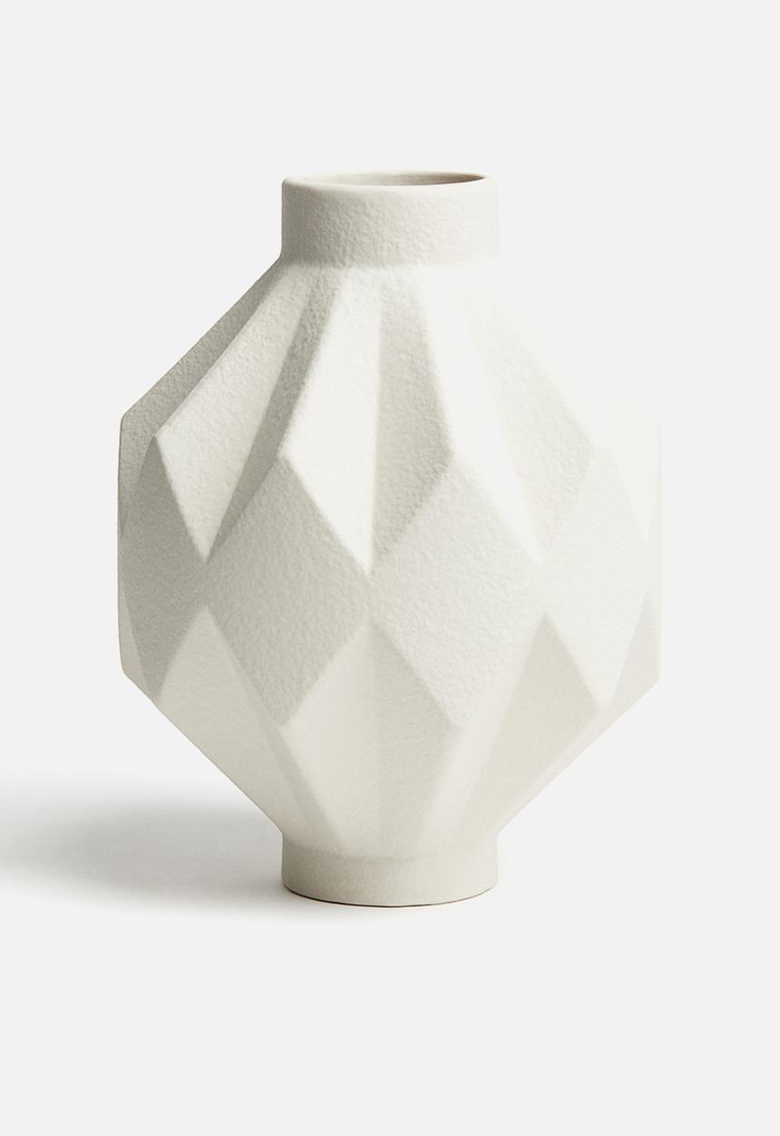 H&M - Tall stoneware vase - white
