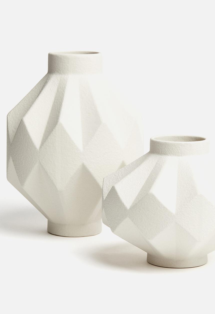 H&M - Tall stoneware vase - white
