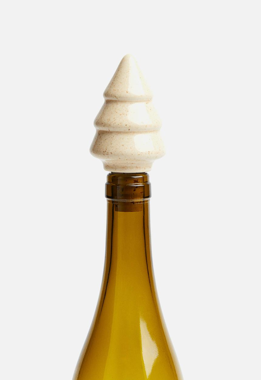 H&M - Stoneware and cork bottle stopper - light beige