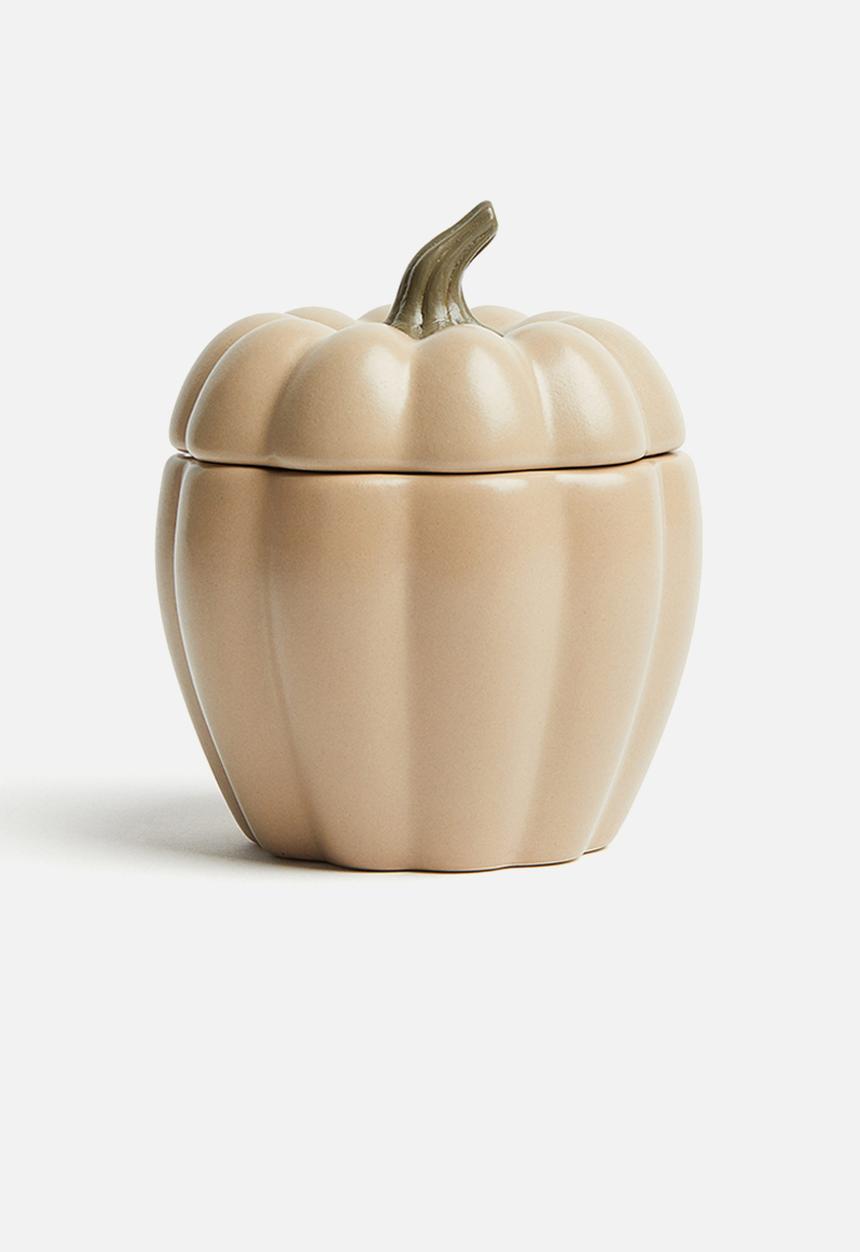 H&M - Stoneware box - Beige Pumpkin