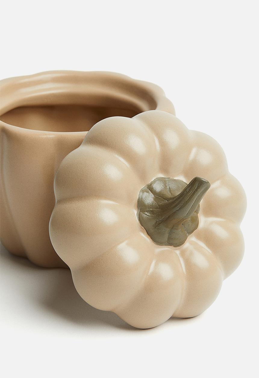 H&M - Stoneware box - Beige Pumpkin