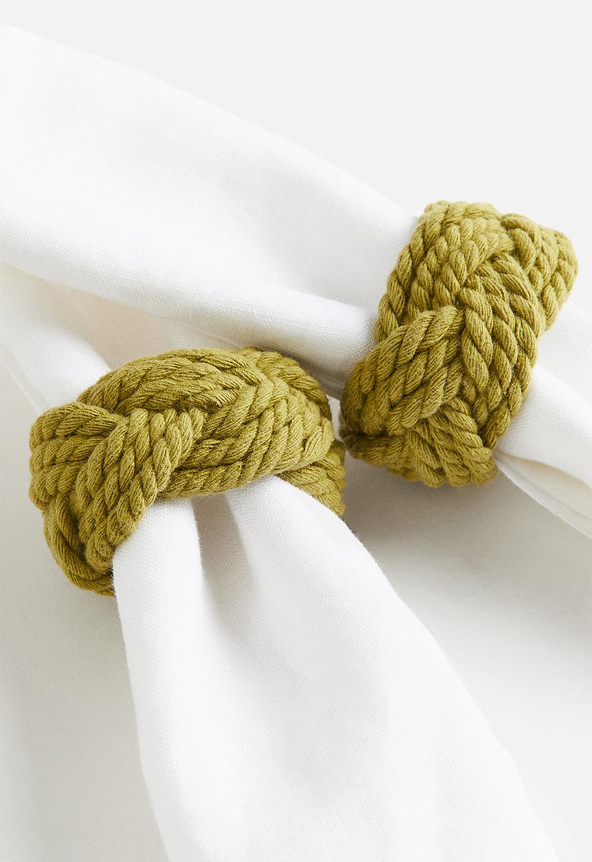 H&M - 2-Pack braided napkin rings - green
