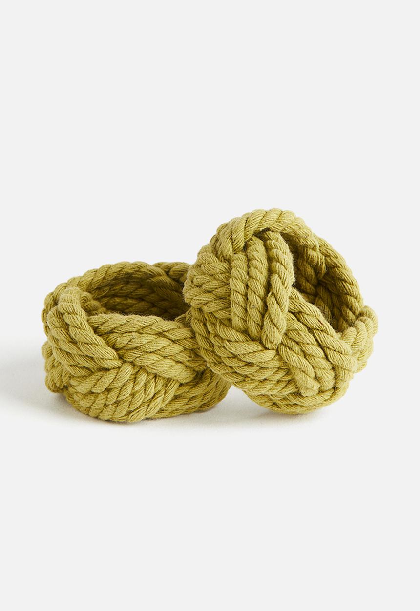 H&M - 2-Pack braided napkin rings - green