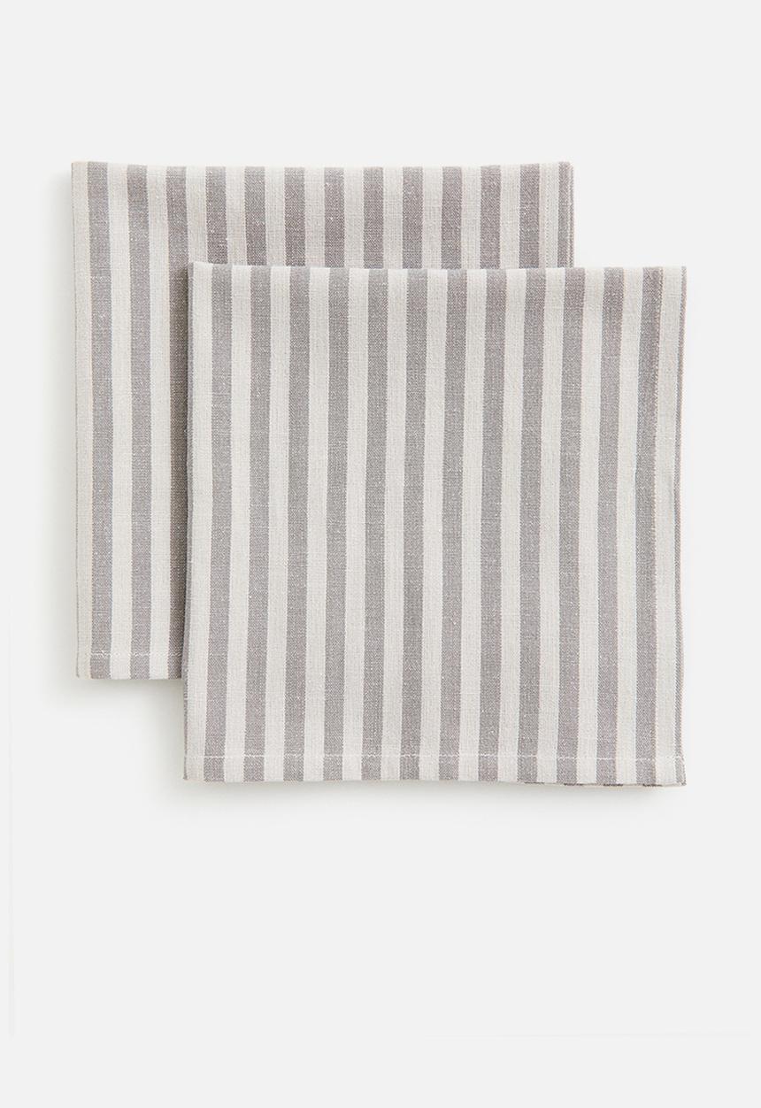 H&M - 2 Pack napkins - light grey/light beige