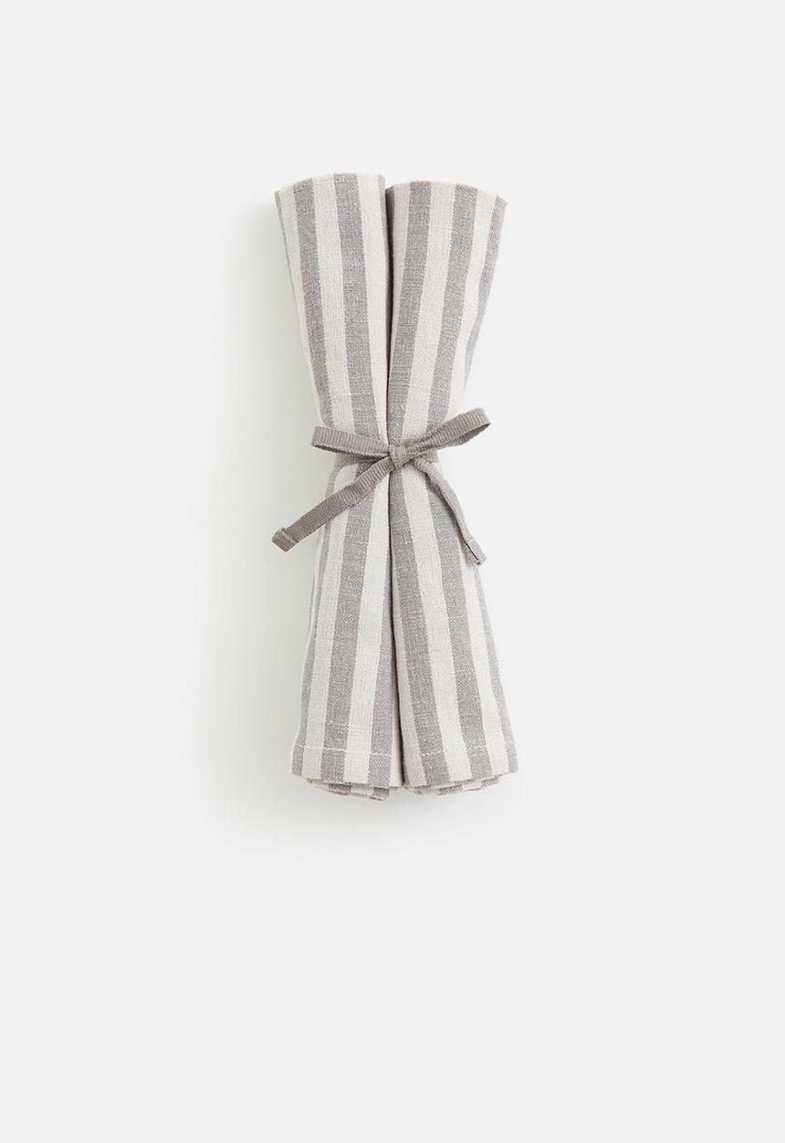 H&M - 2 Pack napkins - light grey/light beige