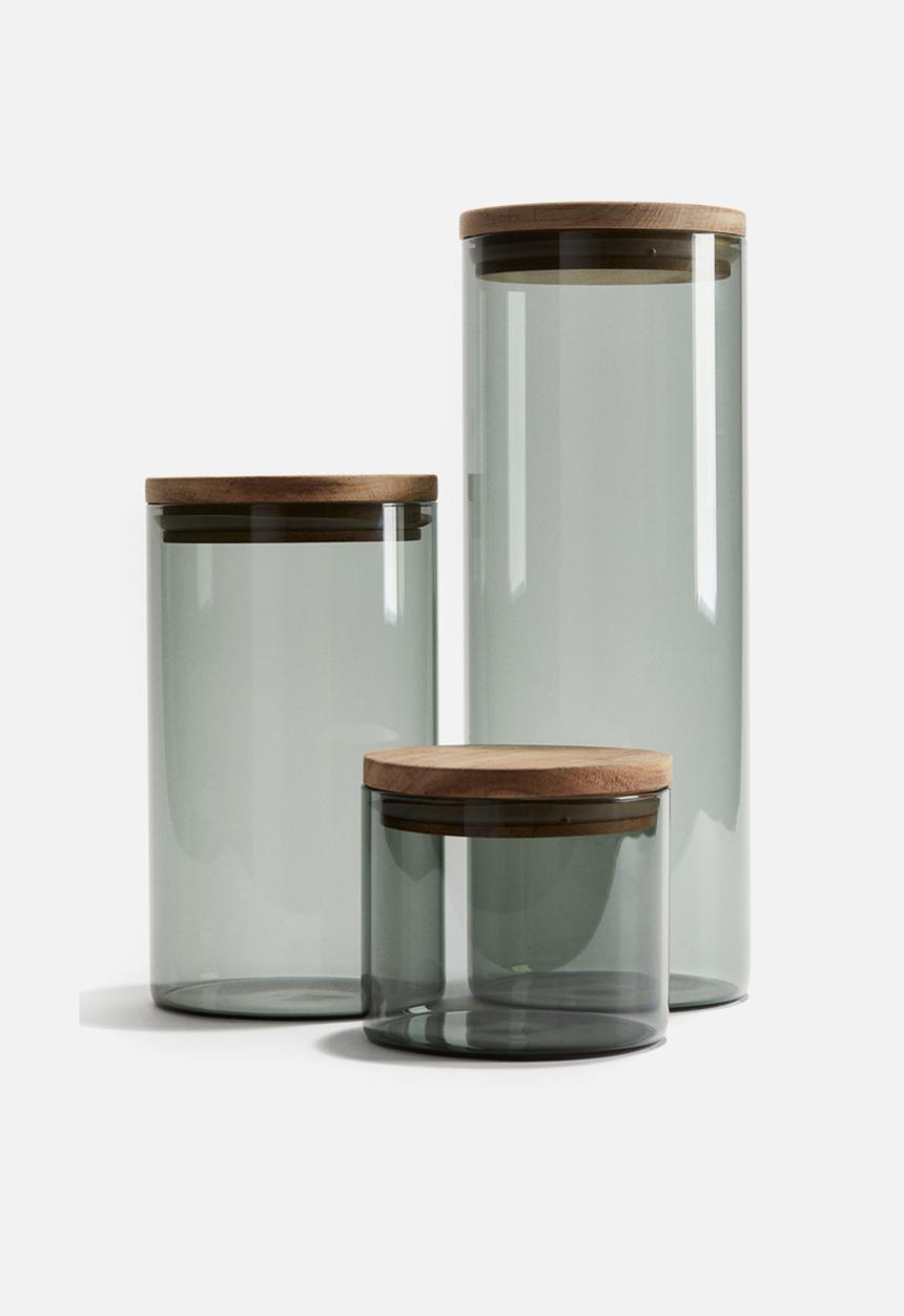 H&M - Glass jar with lid - grey