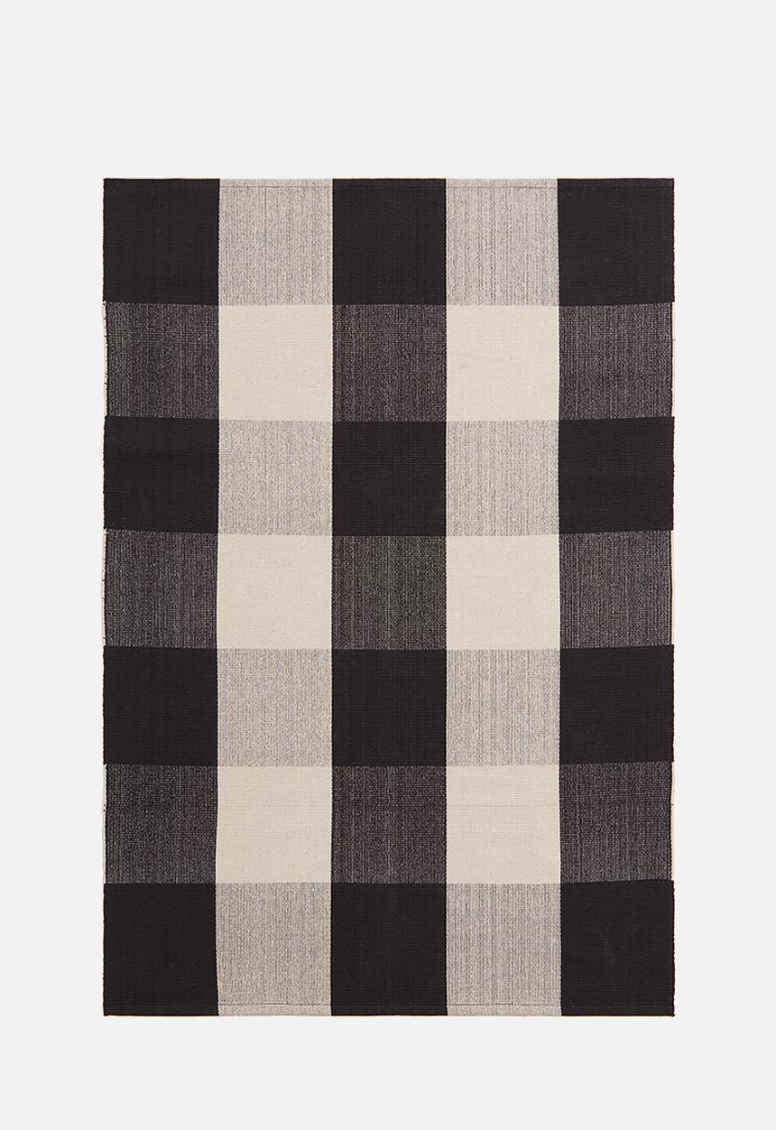 H&M - Checked flat weave rug - grey & beige