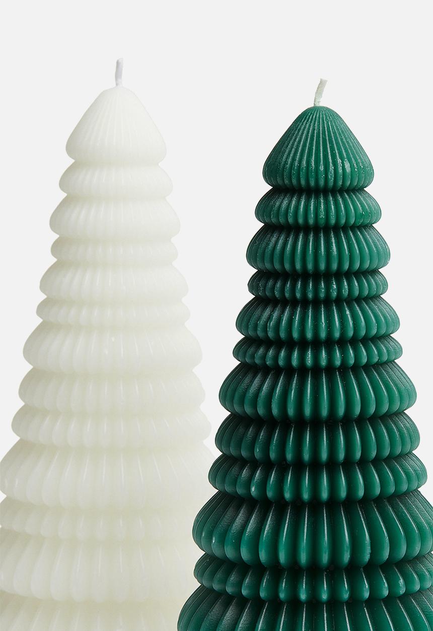 H&M - Fir-tree-shaped candle - white