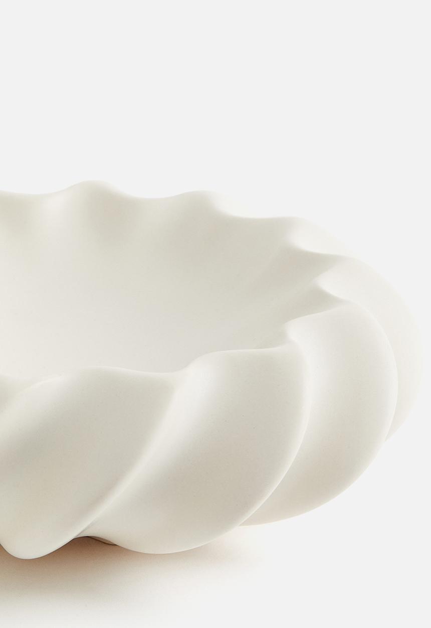 H&M - Ribbed stoneware bowl - white