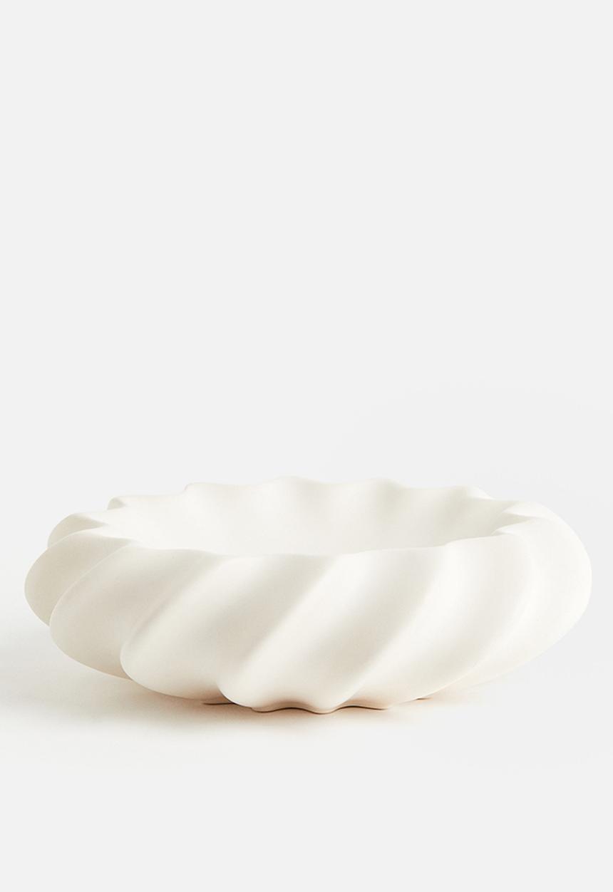 H&M - Ribbed stoneware bowl - white