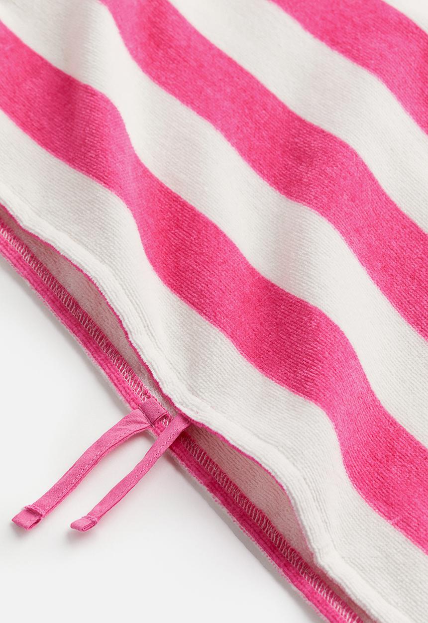H&M - Patterned poncho towel - Hot pink Striped