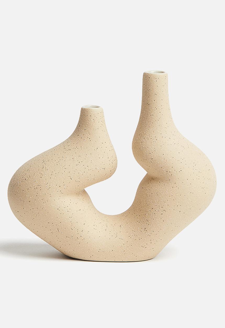 H&M - Small stoneware vase - beige