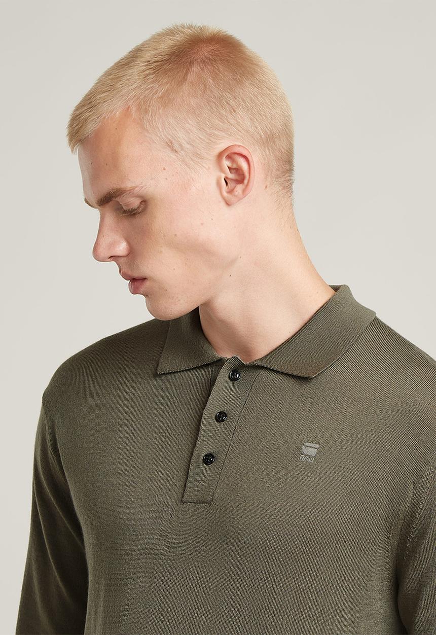 G-STAR - Premium core dunda polo knit - turf