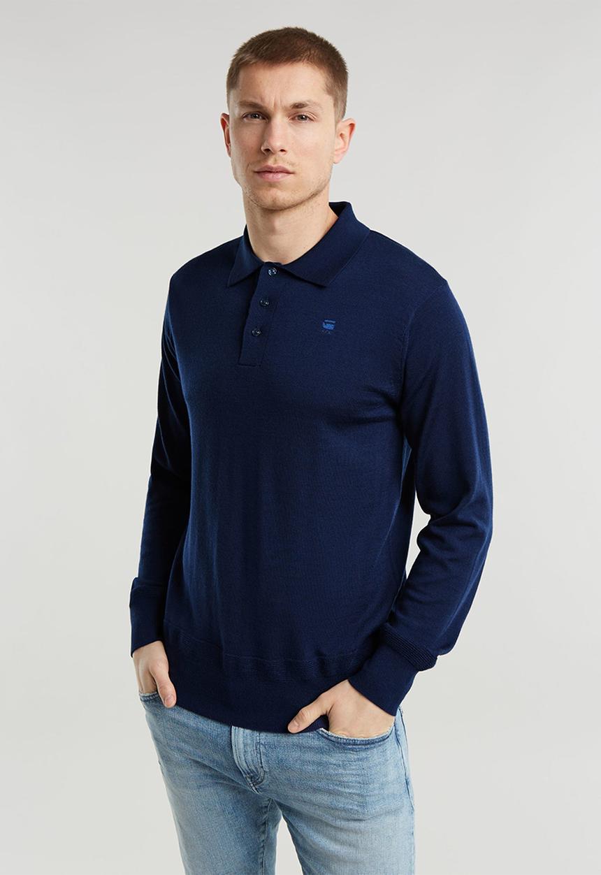 G-STAR - Premium core dunda polo knit - imperial blue