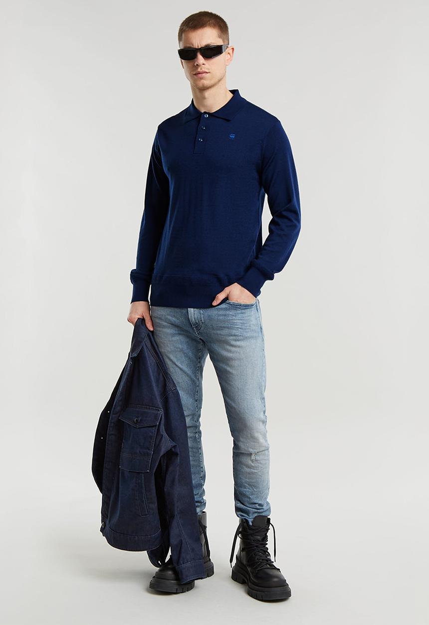 G-STAR - Premium core dunda polo knit - imperial blue