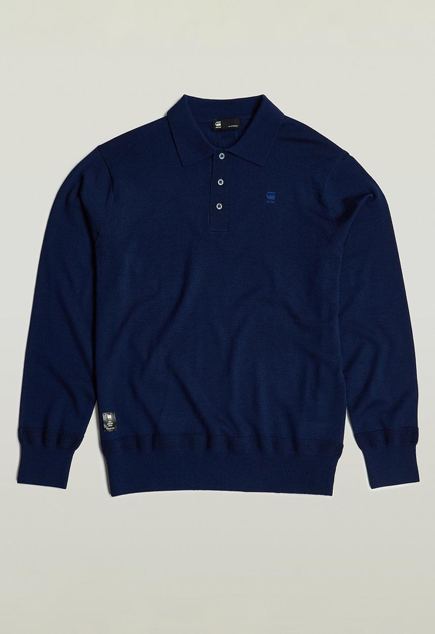 G-STAR - Premium core dunda polo knit - imperial blue