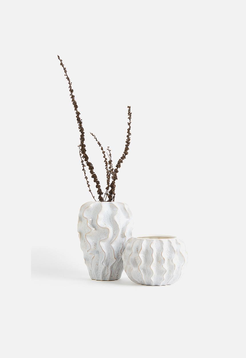 H&M - Stoneware plant pot - white