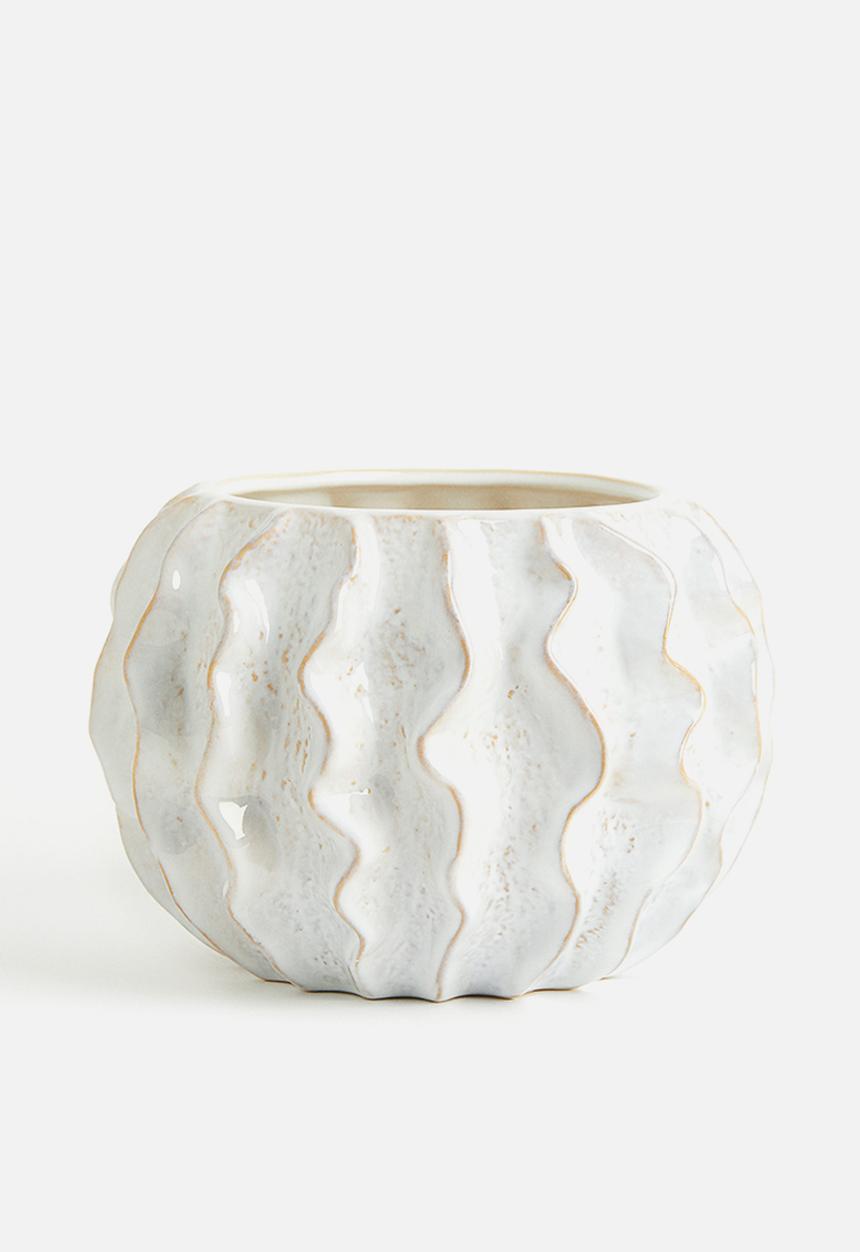H&M - Stoneware plant pot - white