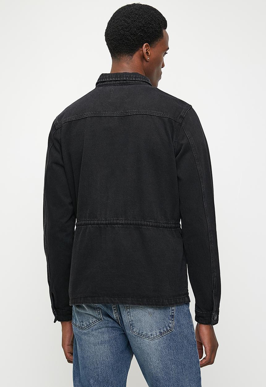 Workwear denim jacket - black