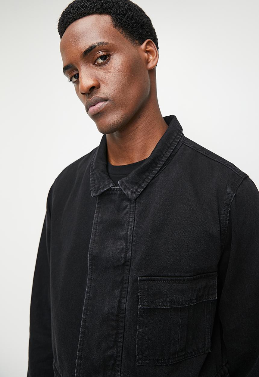 Workwear denim jacket - black