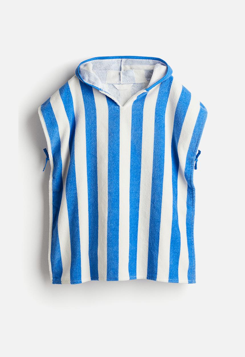 H&M - Patterned poncho towel - bright blue striped