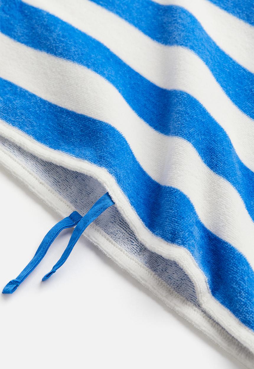 H&M - Patterned poncho towel - bright blue striped