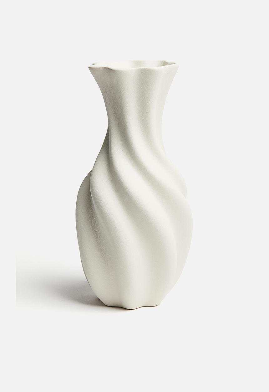 H&M - Tall stoneware vase - white