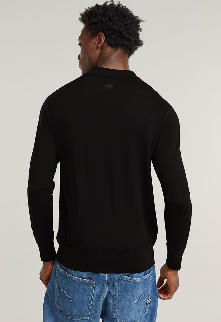 G-STAR - Premium core dunda polo knit - dk black