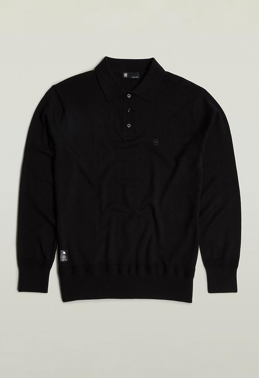 G-STAR - Premium core dunda polo knit - dk black