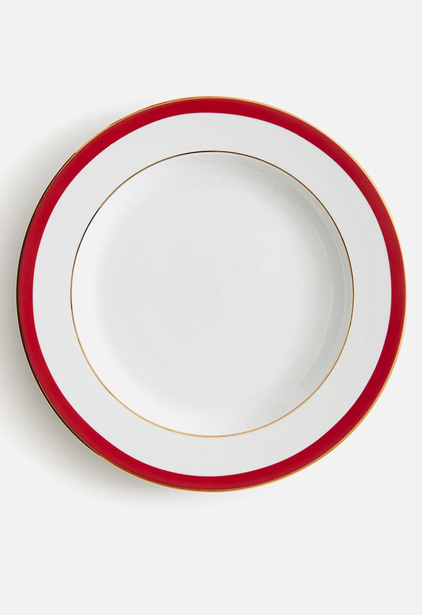 H&M - Porcelain plate - red & white