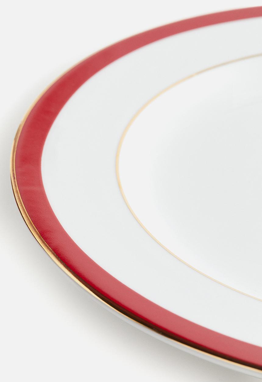 H&M - Porcelain plate - red & white