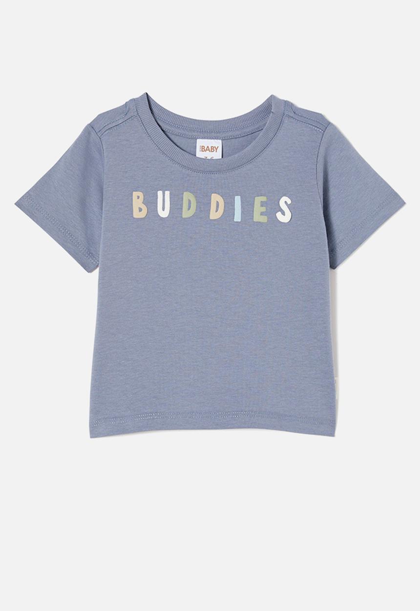 Cotton On - Jamie short sleeve graphic print tee - steel/buddies