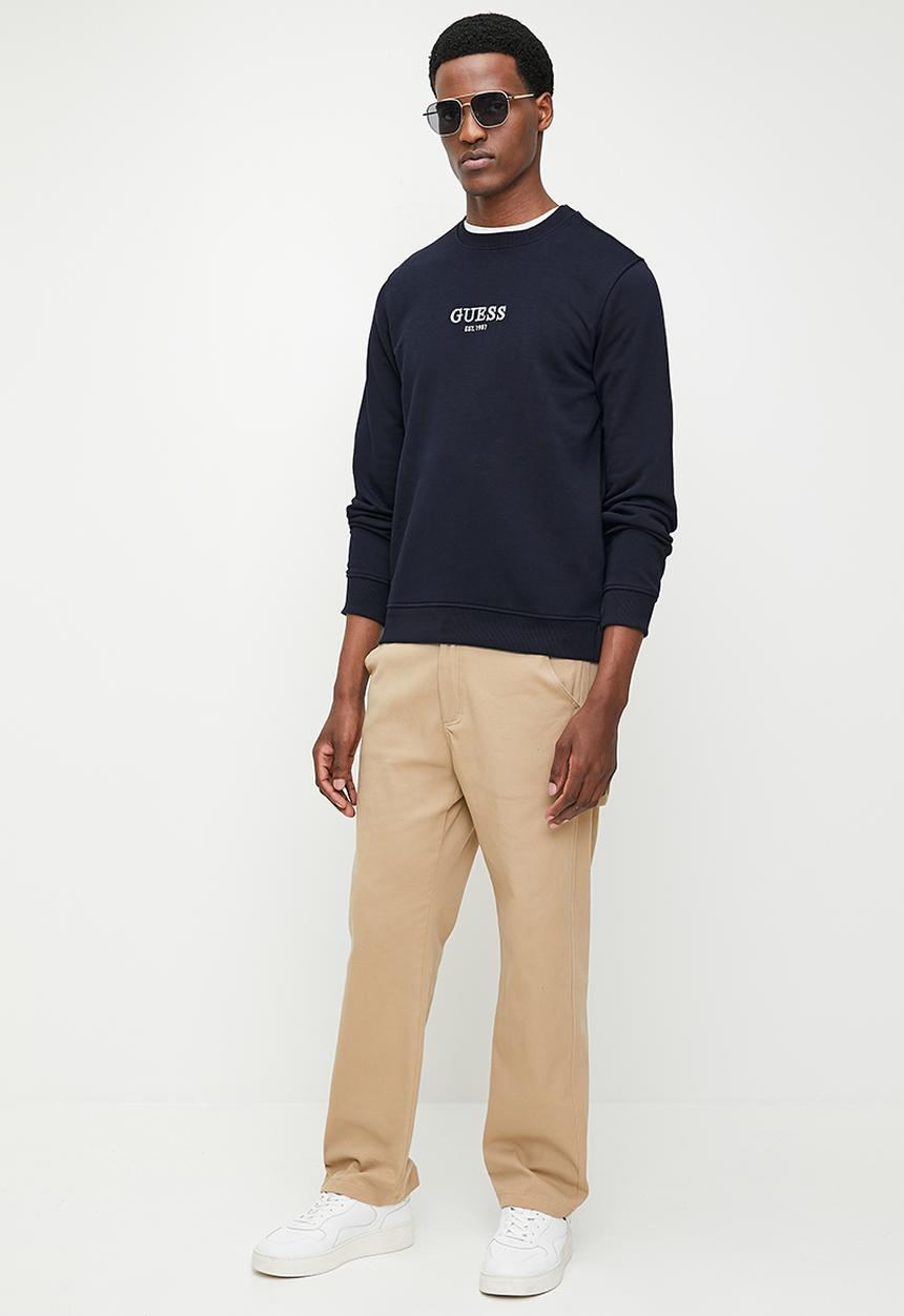 GUESS - Multi colour logo cn sweatshirt - smart blue