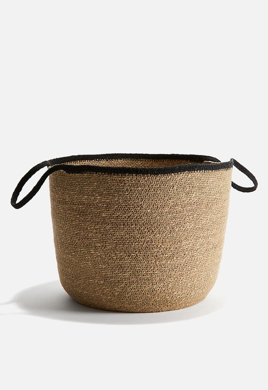 H&M - Round seagrass storage basket - brown & black