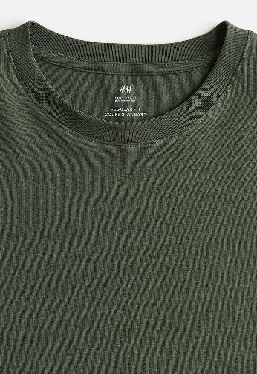 H&M - Coolmax® regular fit t-shirt - khaki green