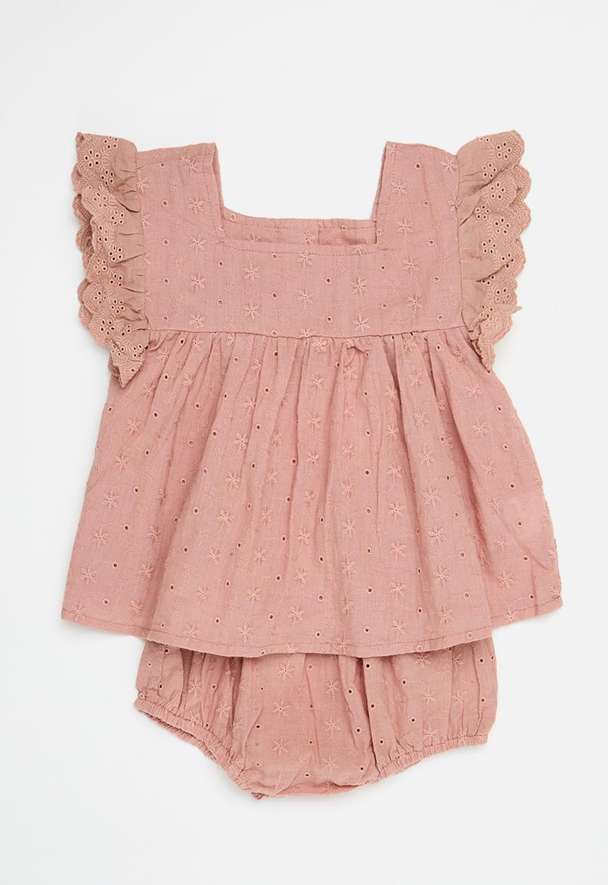Pop Candy - Anglaise top & bloomer set - brown