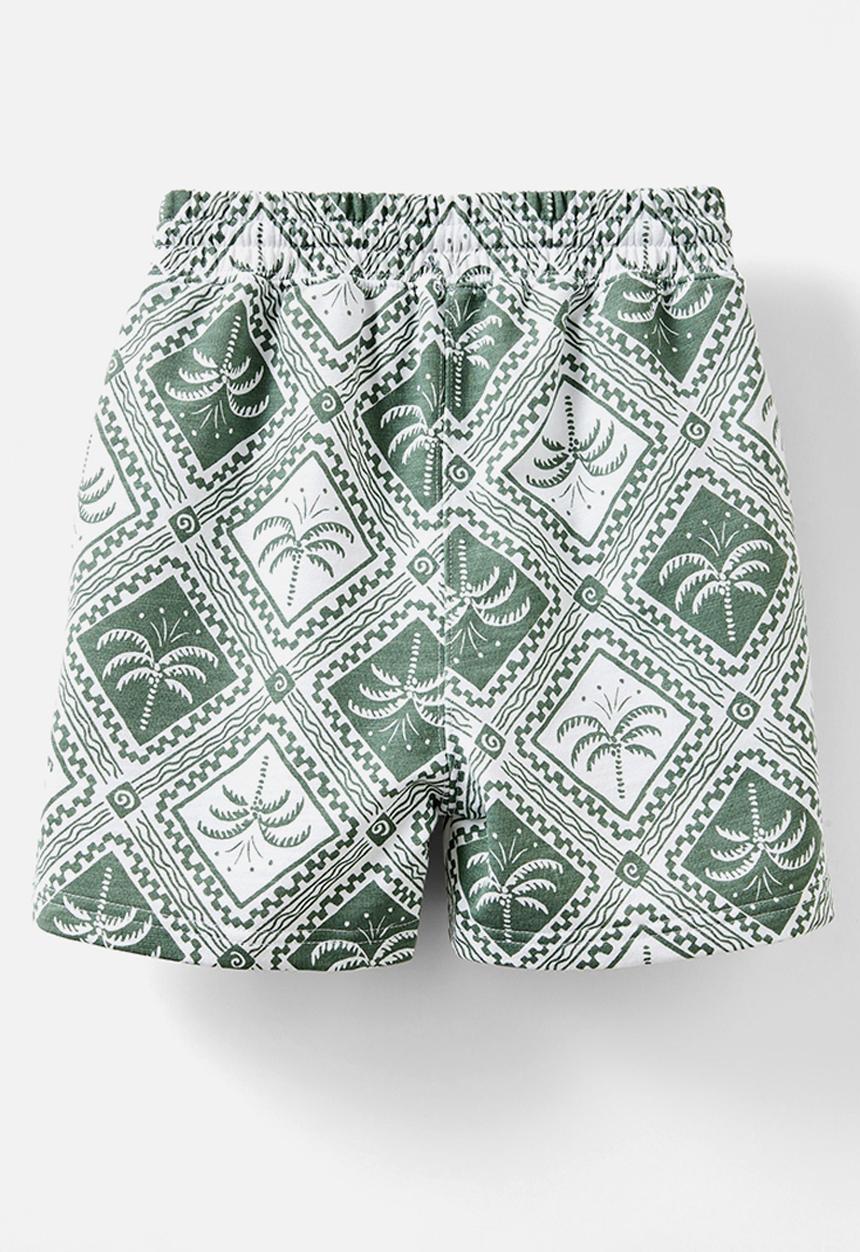 Cotton On - Henry slouch short - swag green/teja tile yardage
