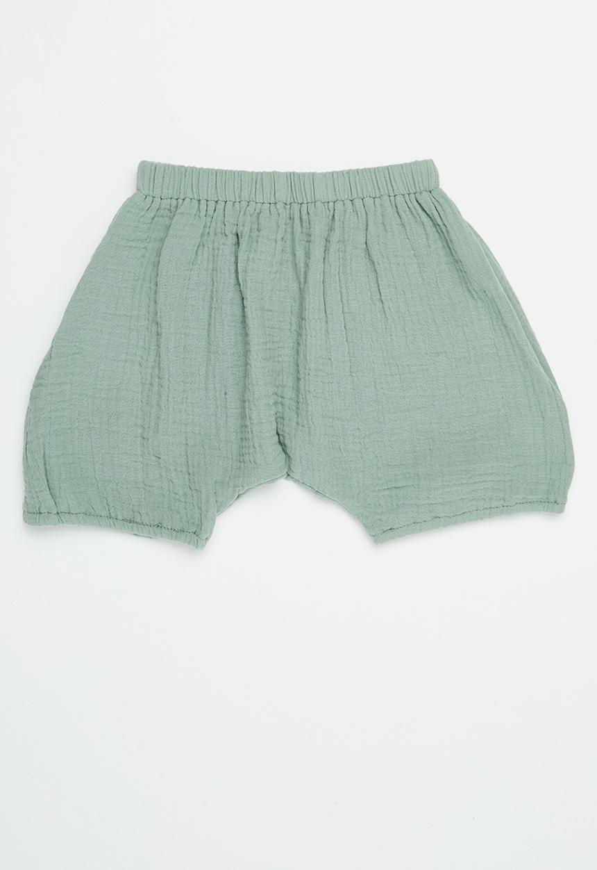 Pop Candy - Textured shorts-olive green